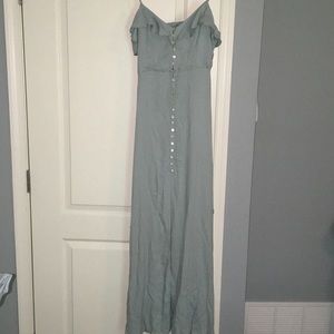 Forever 21 blue button front maxi dress